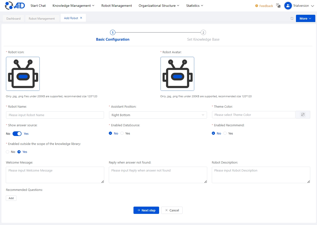 Chatbot Settings